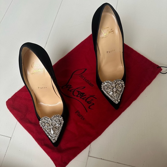 Christian Louboutin Cristocora 120 black velvet heels - Picture 4 of 10